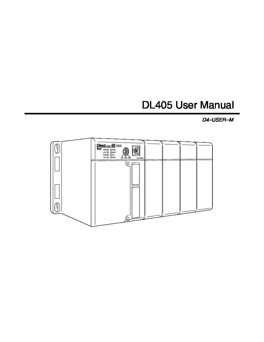 First Page Image of D4-440DC-1 DL405 D4-USER-M Instruction Manual.pdf